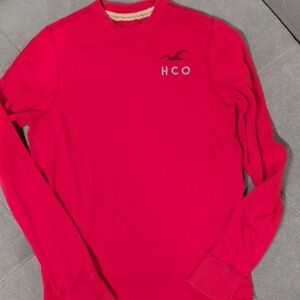 Hollister Men's Bold Red Long Sleeve Tee